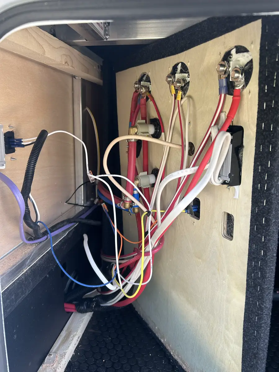 Technician tools staged for a mobile RV service call